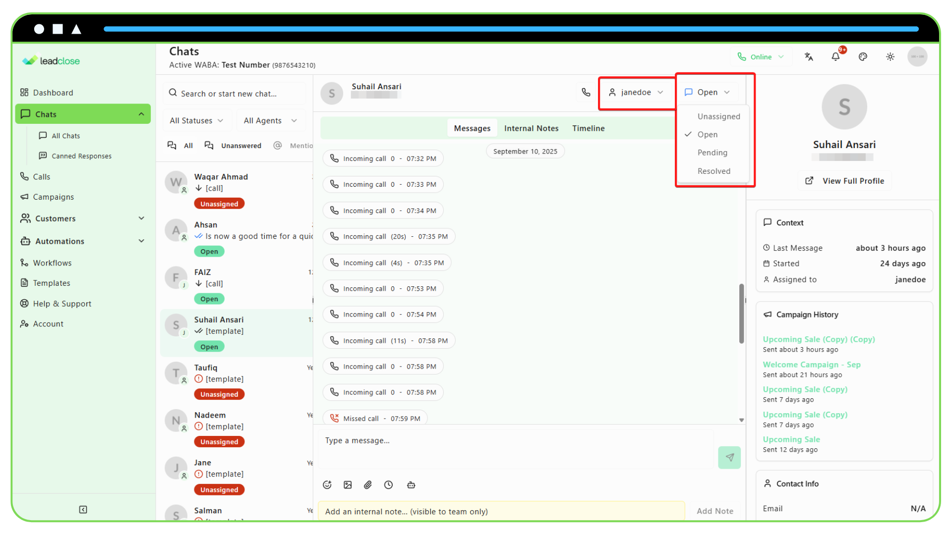 Conversation Status & Assignment