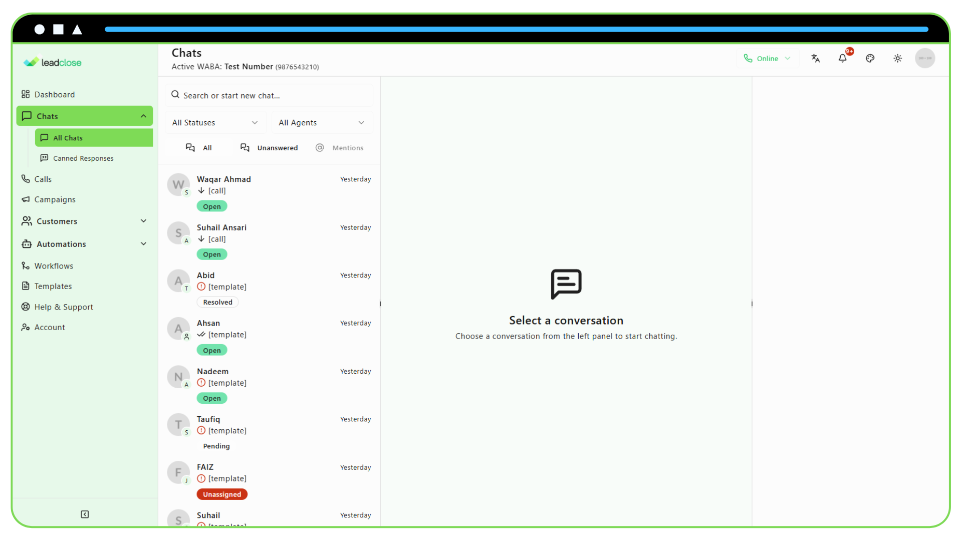 Screenshot of the Team Inbox displaying a list of customer conversations with various assignees and status indicators.